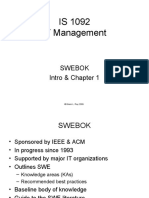 IS 1092 IT Management: Swebok Intro & Chapter 1