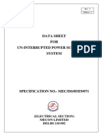 UPS System Data Sheet Specification
