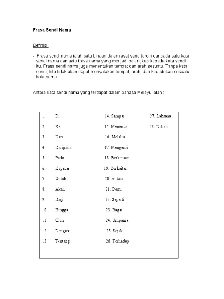 Frasa Sendi Nama Pdf
