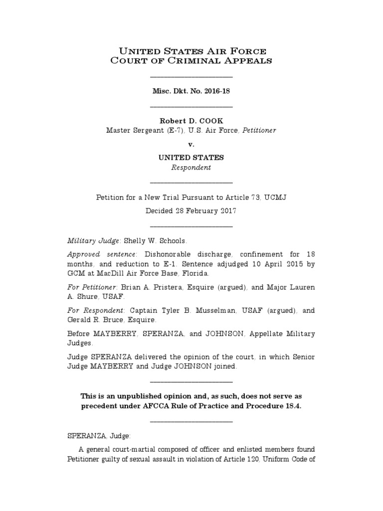 United States v. Cook, A.F.C.C.A. (2017) United States Court Of
