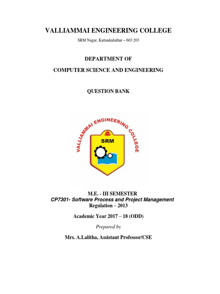 CP7301-Software Process and Project Management PDF | PDF | Software ...