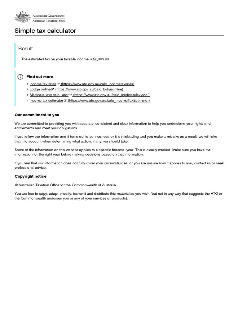 Ato Simple Tax Calculator 2024 Elyssa Brandise