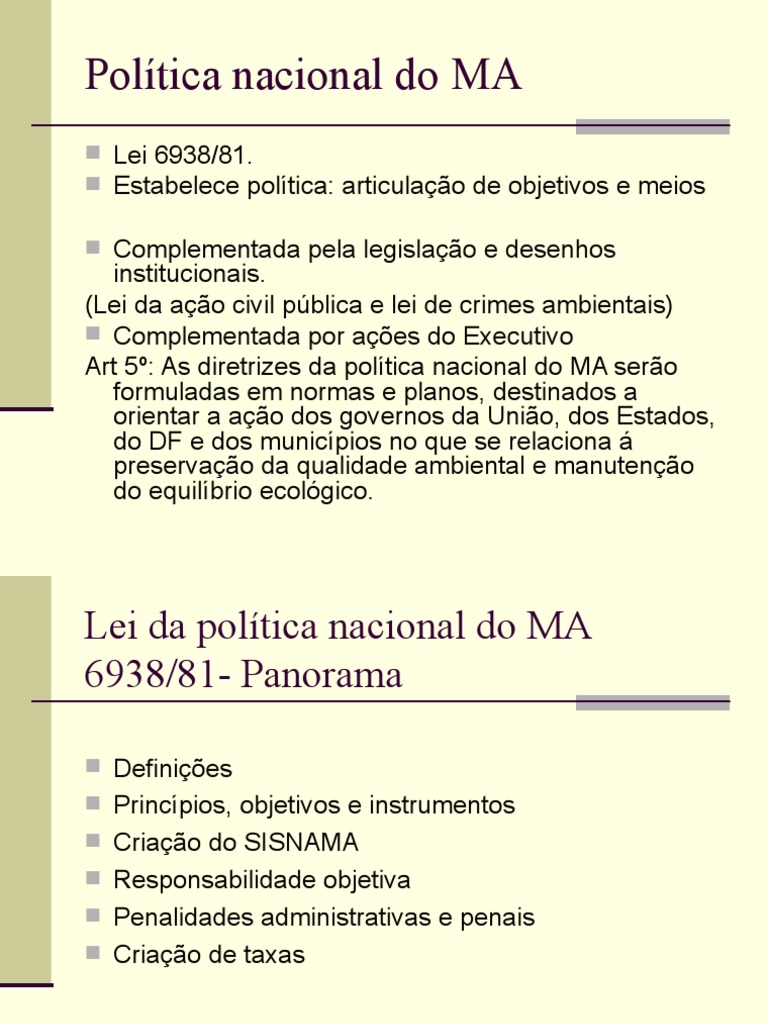 Lei 6938.81 - 2 | PDF | Lei Estatutária | Ambiente natural