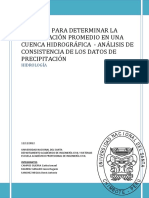 Métodos para Determinar La Precipitación Promedio en Una Cuenca Hidrográfica - Análisis de Consistencia de Los Datos de Precipitación PDF