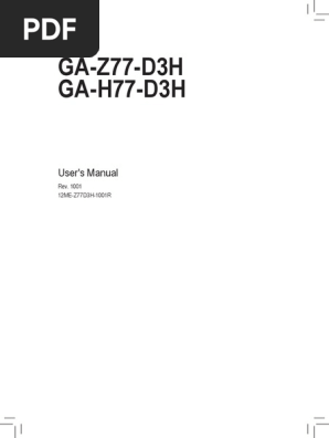 Mb Manual Ga Z77 H77 D3h Mvp E Pdf Usb