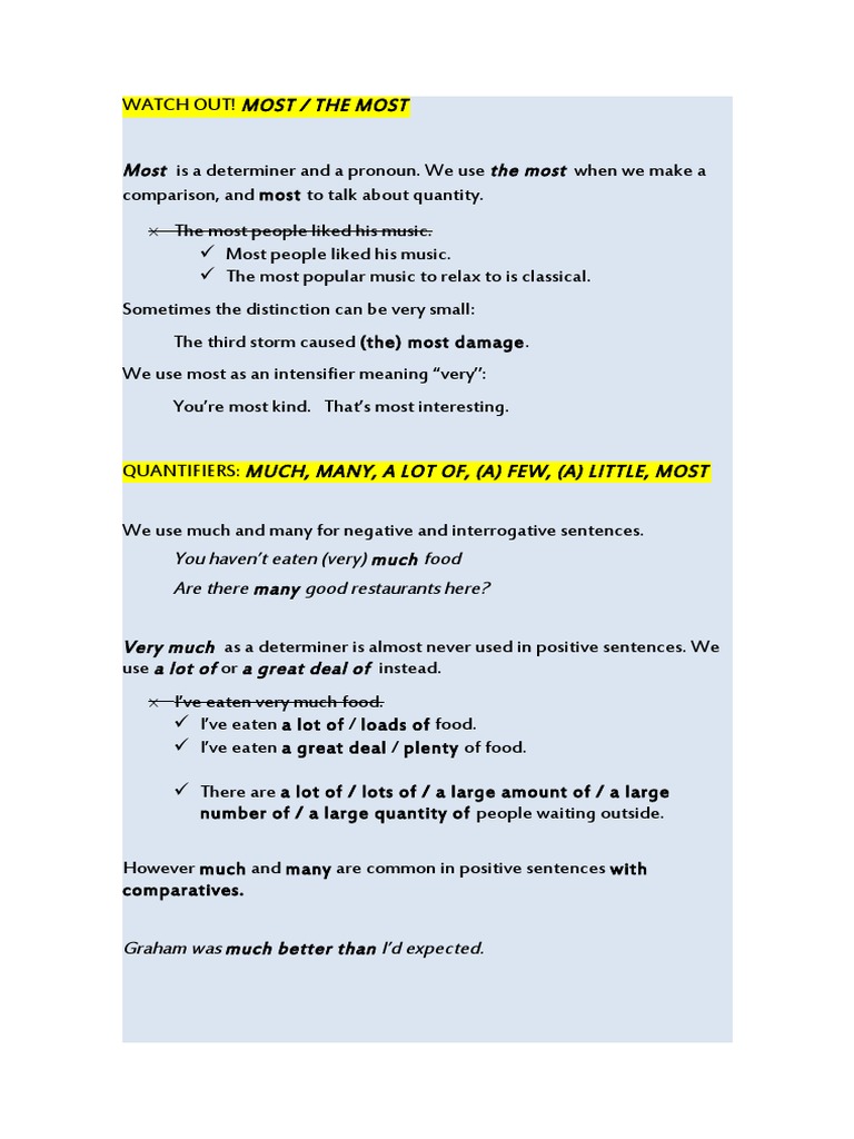 Most and The Most | PDF