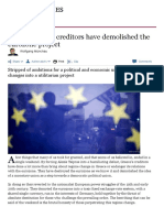 Greece's Brutal Creditors Have Demolished The Eurozone Project - FT PDF