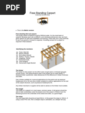 Carport Free Standing Flat Roof Pdf Lumber Framing