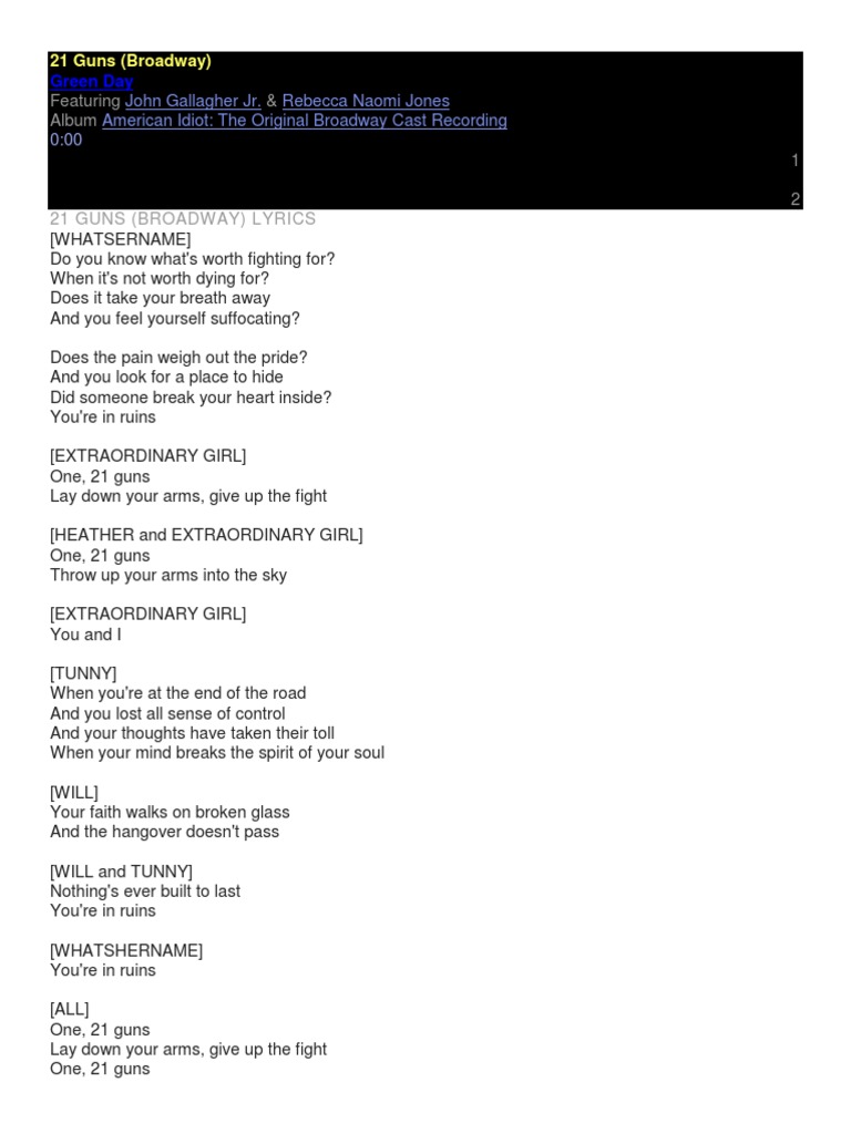 Lyrics | Hamilton (Musical) | Theatre