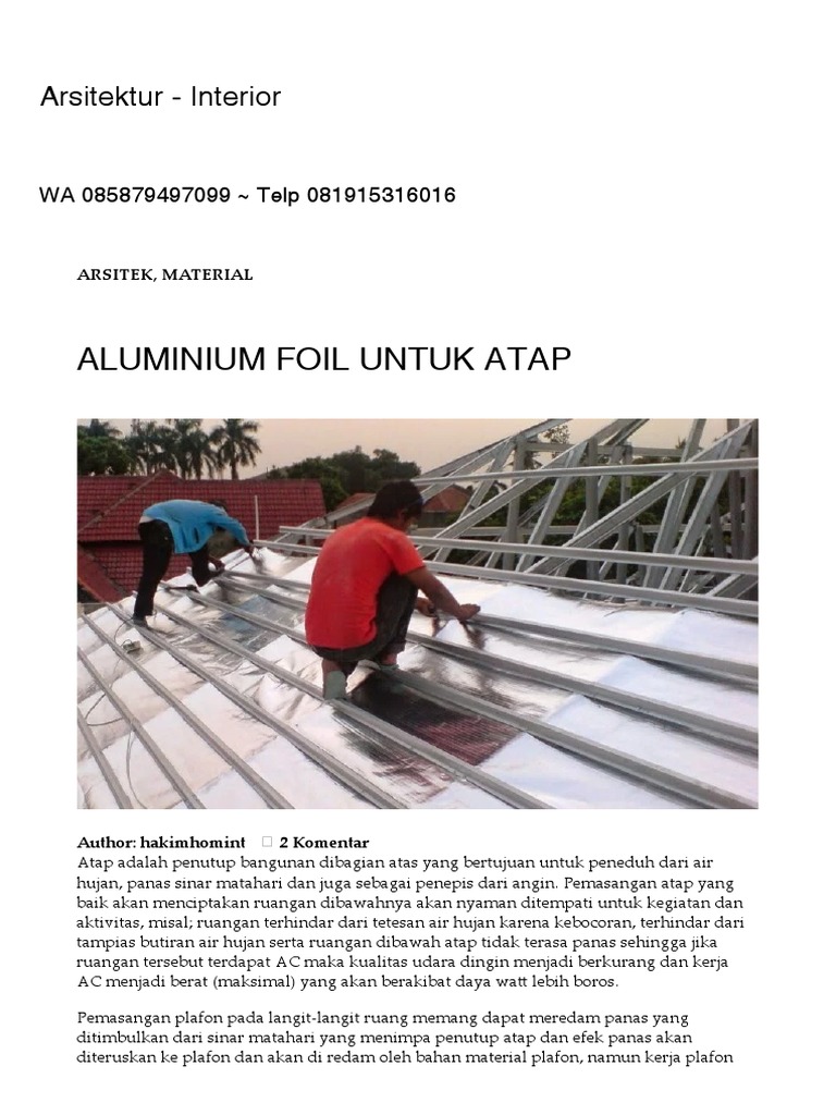 Aluminium Foil Untuk Atap Arsitektur Interior Aluminium Foil Untuk Atap Arsitektur Interior