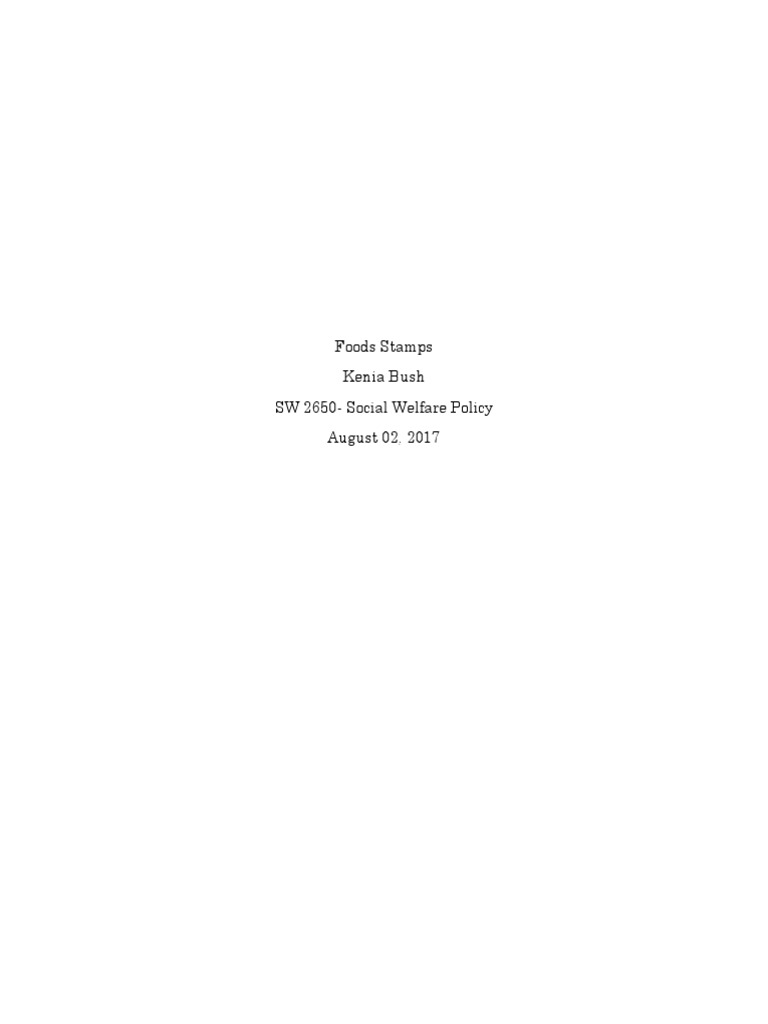 Foods Stamps | PDF | Supplemental Nutrition Assistance Program | Welfare