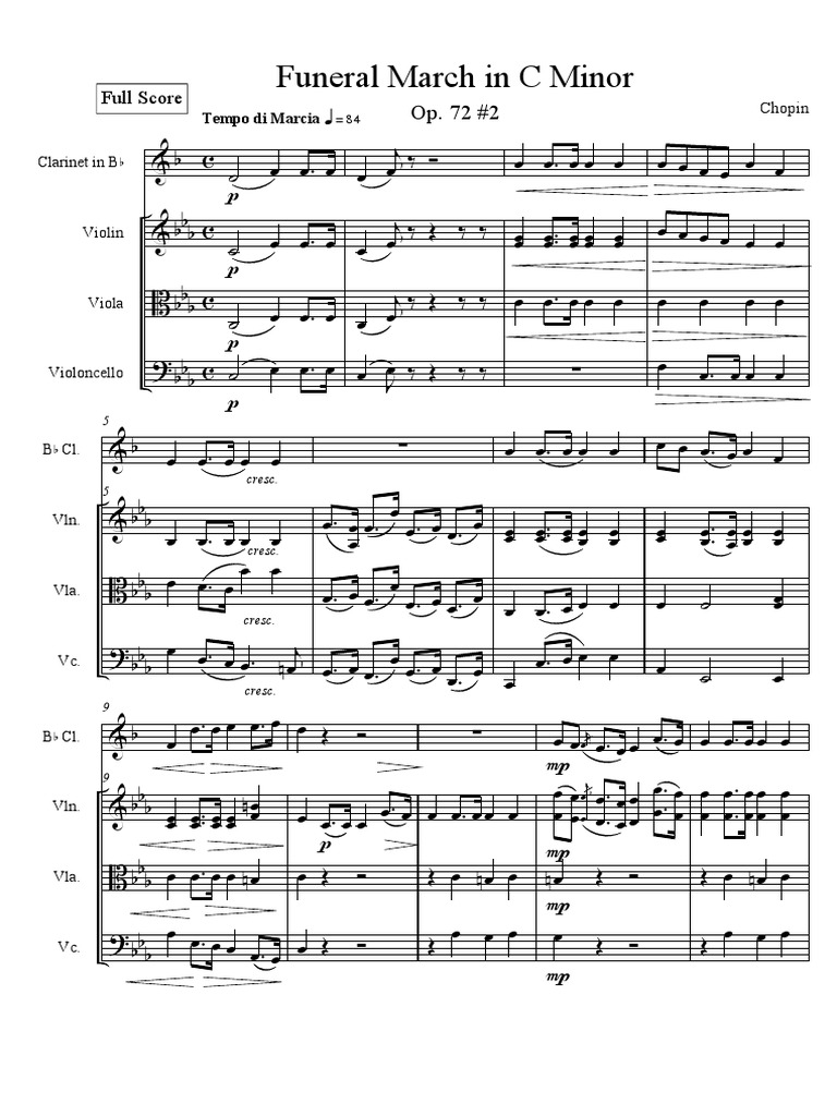 Funeral March in C Minor Score PDF Musical Keys Compositions