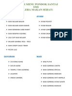 Daftar Menu Pondok Santai