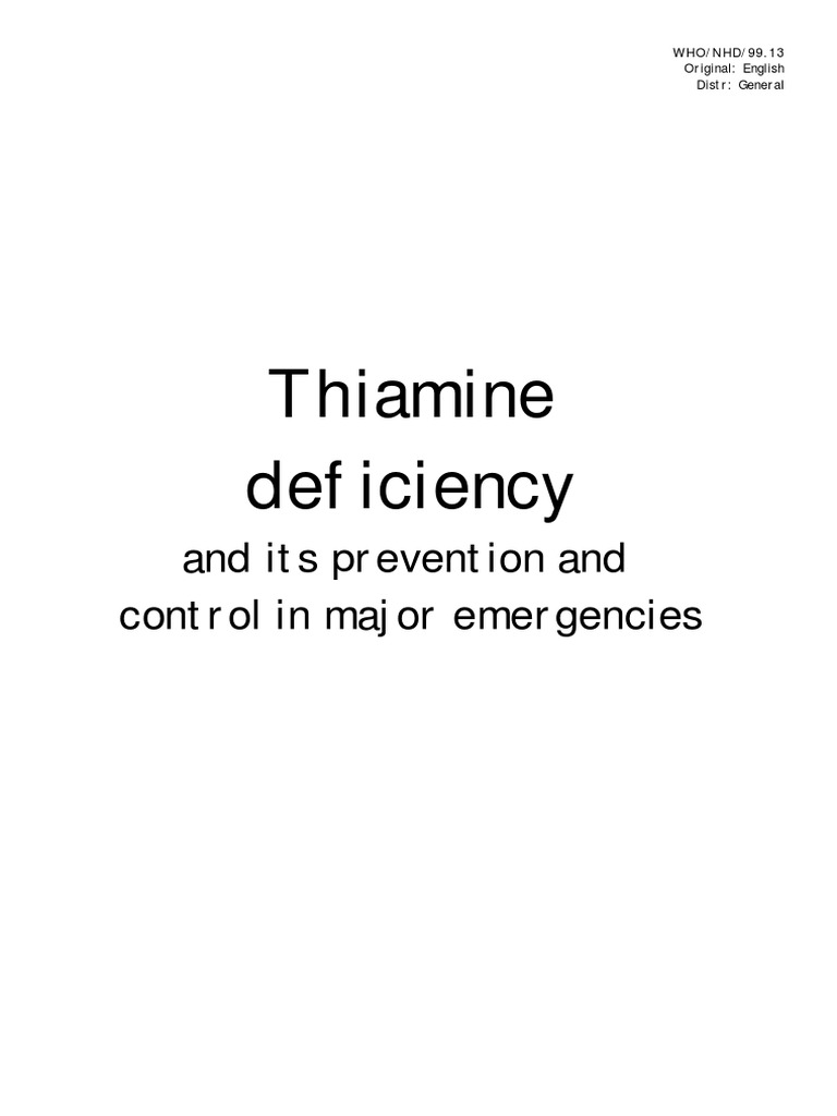 Thiamine Deficiency PDF Peripheral Neuropathy Diseases And Disorders