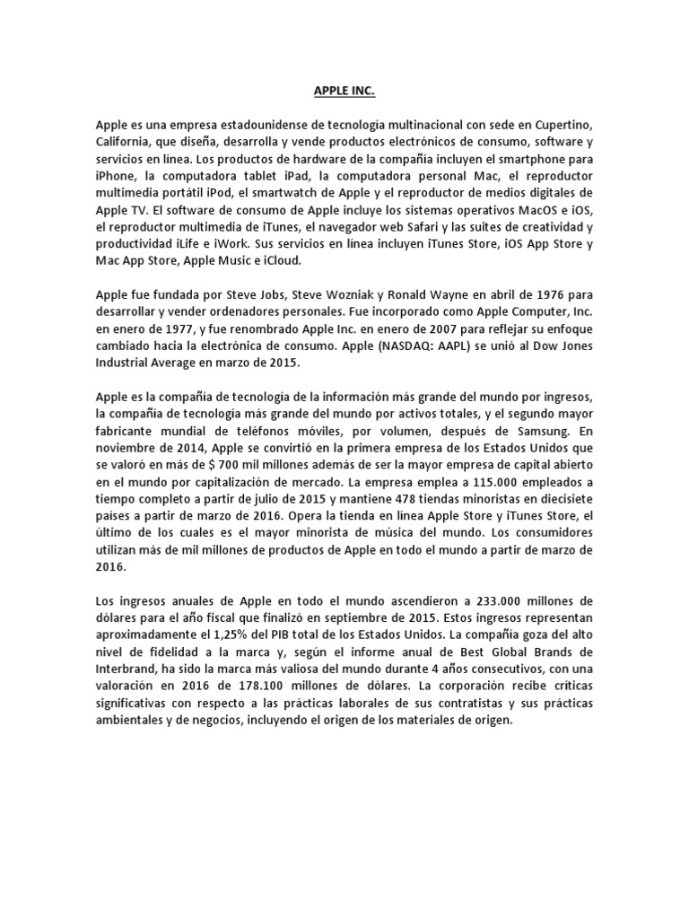 Traducción Apple Inc PDF Apple Inc. Yo pad