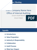 Audit Entrance Meeting: Insert Company Name Here Office of Internal Auditing
