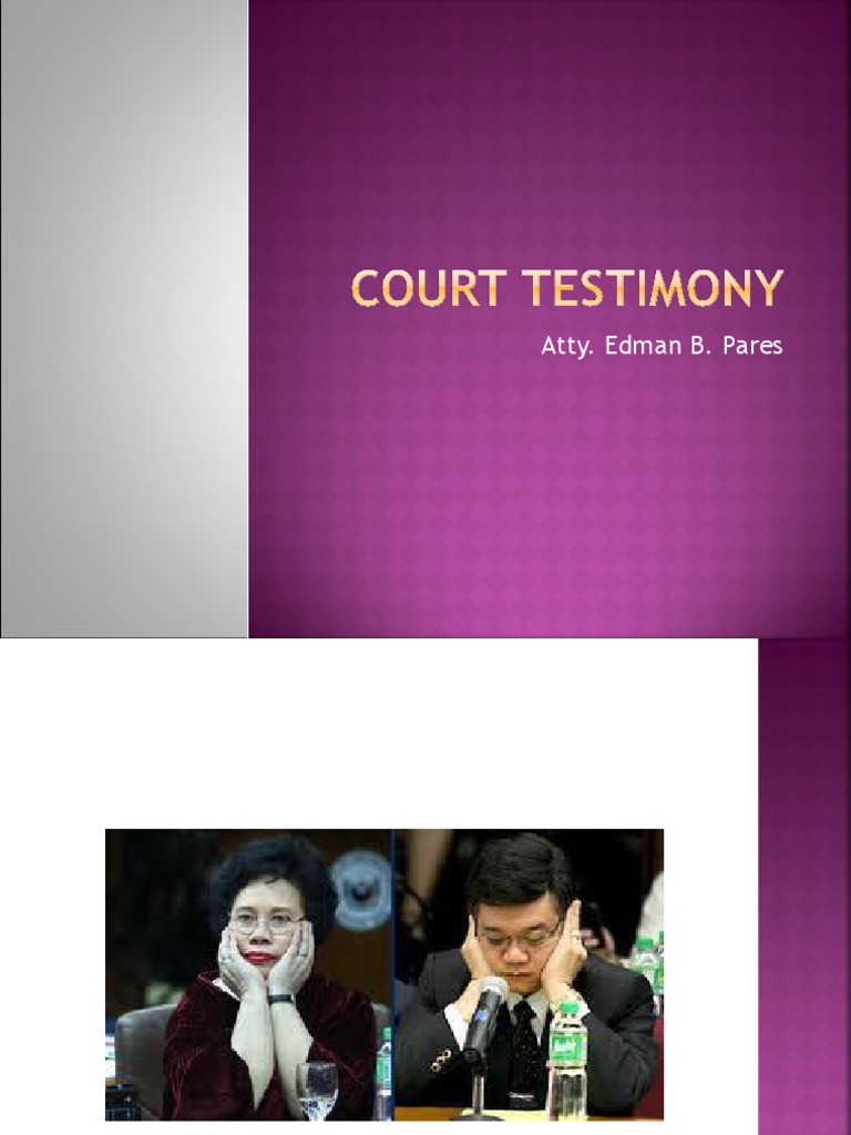 Court Testimony PDF Evidence (Law) Witness
