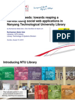 Sowing The Seeds: Towards Reaping A Harvest Using Social Web Applications in Nanyang Technological University Library