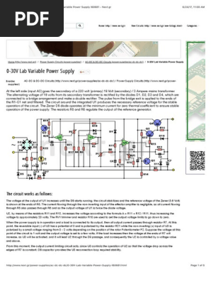 0 30v Lab Variable Power Supply Pdf Power Supply Amplifier