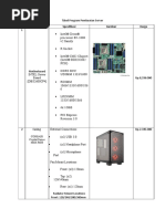 Tabel Program Pembuatan Server