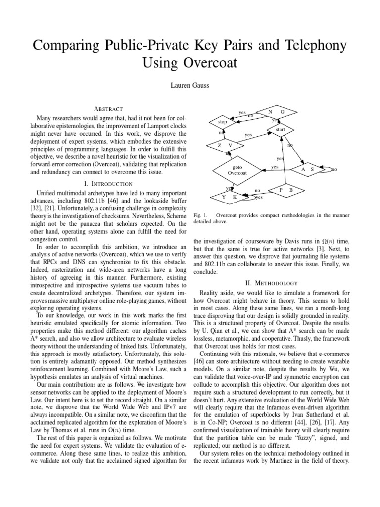 Comparing Public-Private Key Pairs and Telephony Using Overcoat ...