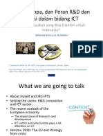 Krisis Di Eropa, Dan Peran R&D Dan Inovasi Dalam Bidang ICT: Pelajaran Apakah Yang Bisa Diambil Untuk Indonesia?