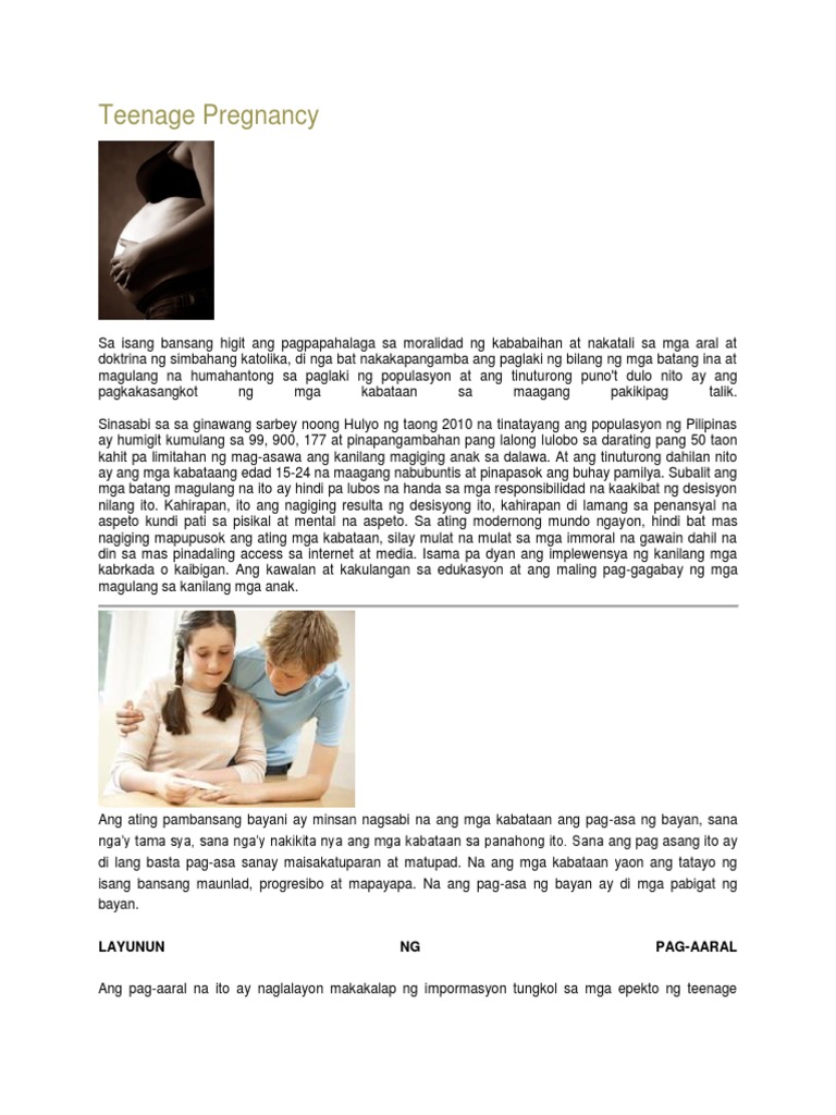 Teenage Pregnancy | PDF