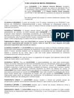 Contrato de Locação de Imóvel Residencial SR Gilberto Antonio Mosena