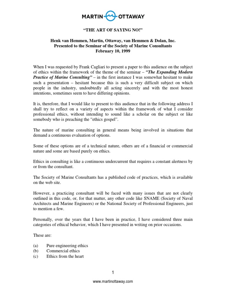 Art Of Saying No Pdf Lawyer Consultant