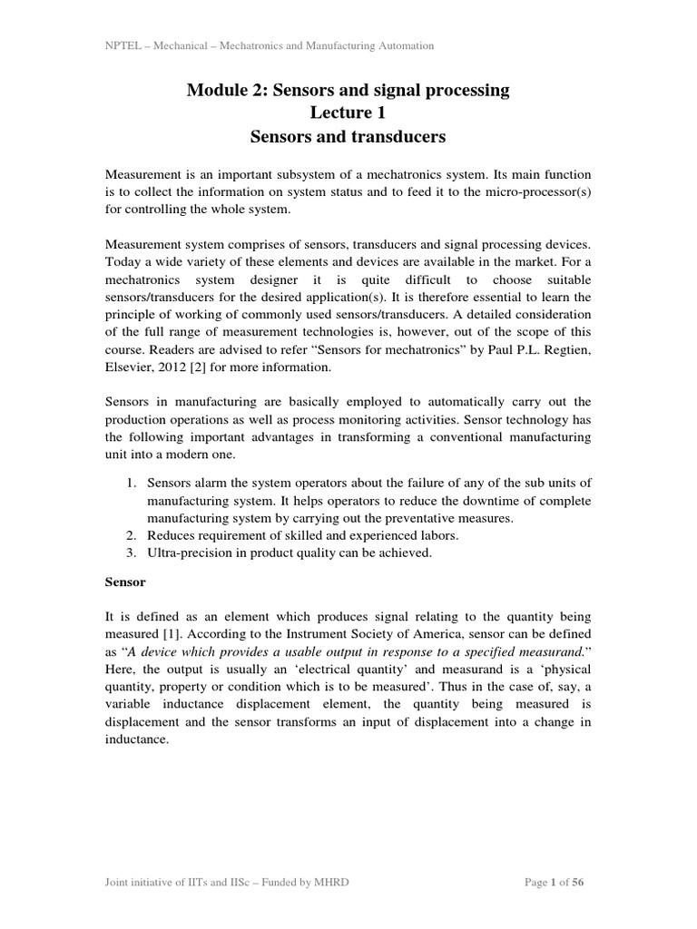 Sensors PDF | PDF | Technology & Engineering