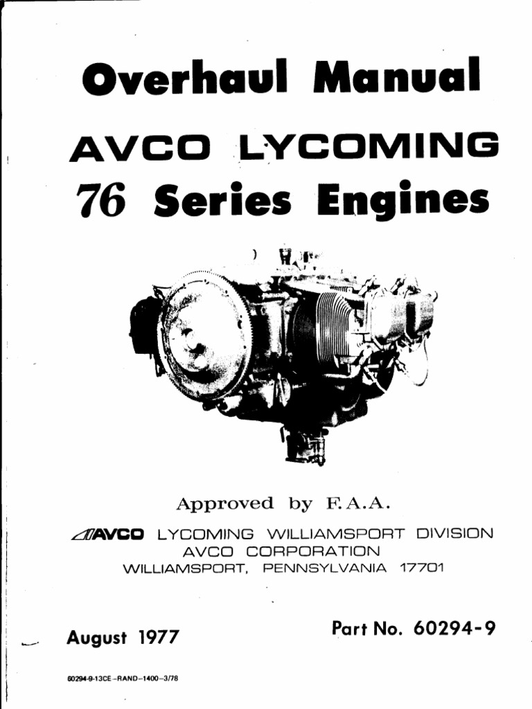 Lycoming O320-H2AD 76 Overhaul Manual | Cylinder (Engine) | Piston
