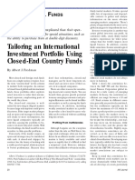 Tailoring An International Investment Portfolio Using Closed End Country Funds