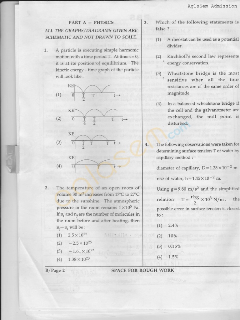 JEE Main Question Paper 2 Apr 2017 Set B Wavelength Capacitor