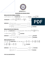 Ecuaciones de segundo grado y resolución de problemas matemáticos