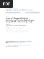 Research Performance of Maharishi Markandeshwar University, Mullana-Ambala During 2007-2015: A Scientometric Study