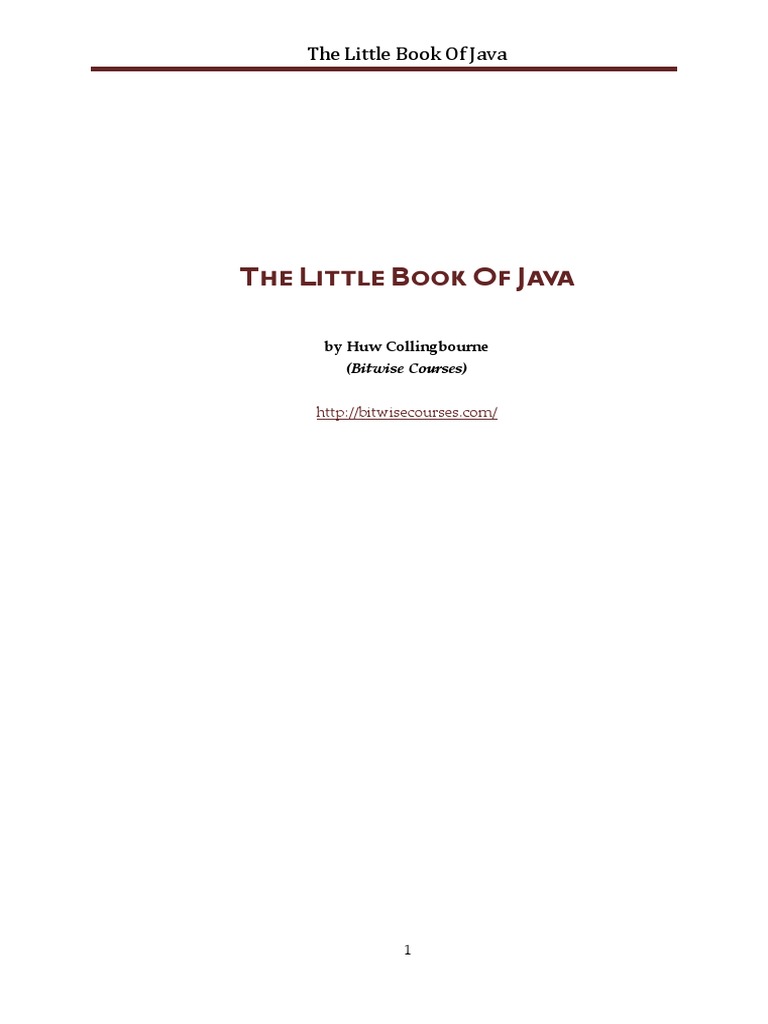 Little Book of Java | PDF | Data Type | Java Virtual Machine