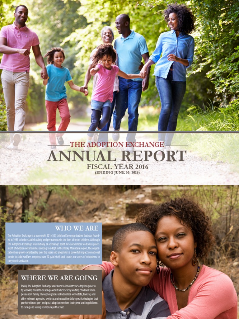 Adoption Exchange Annual Report 2016 | PDF | Foster Care | Adoption