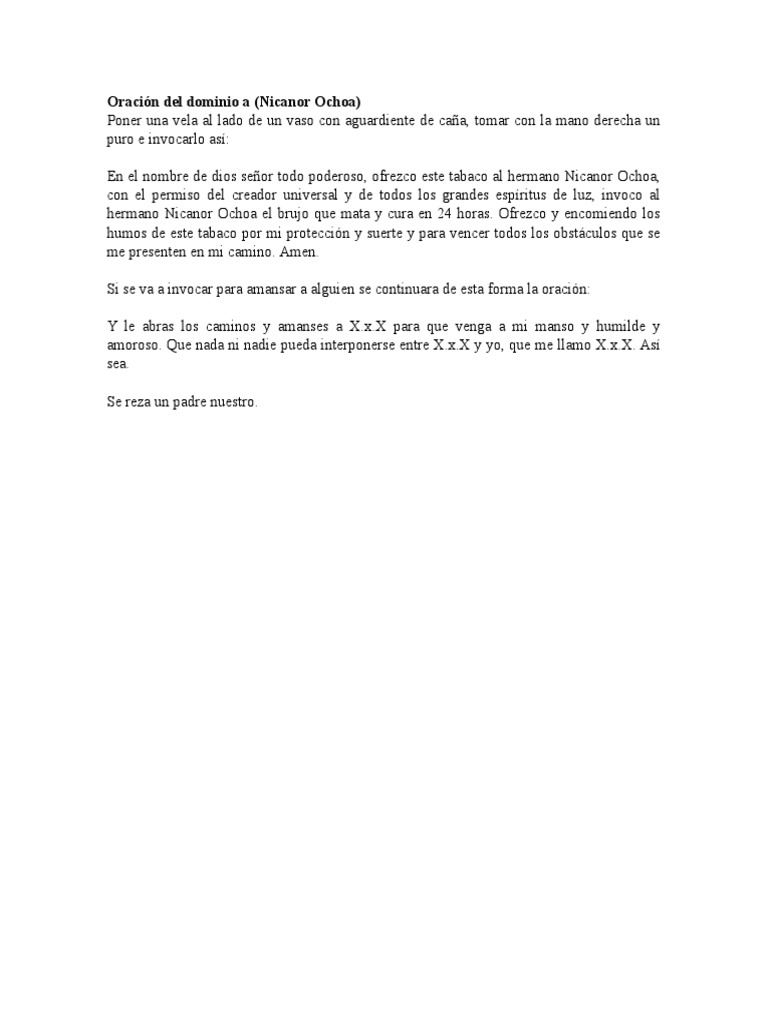 Oracion Del Dominio A