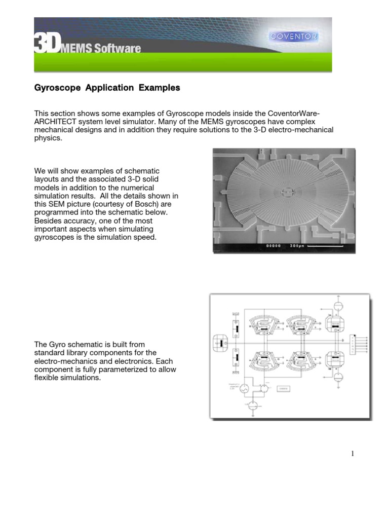 Gyro Applications PDF Gyroscope Simulation