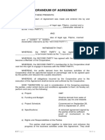 Memorandum of Agreement: - , of Legal Age, Filipino, Married and A