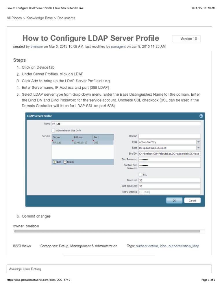 Configure LDAP Server Profile Guide | PDF | Technology & Engineering