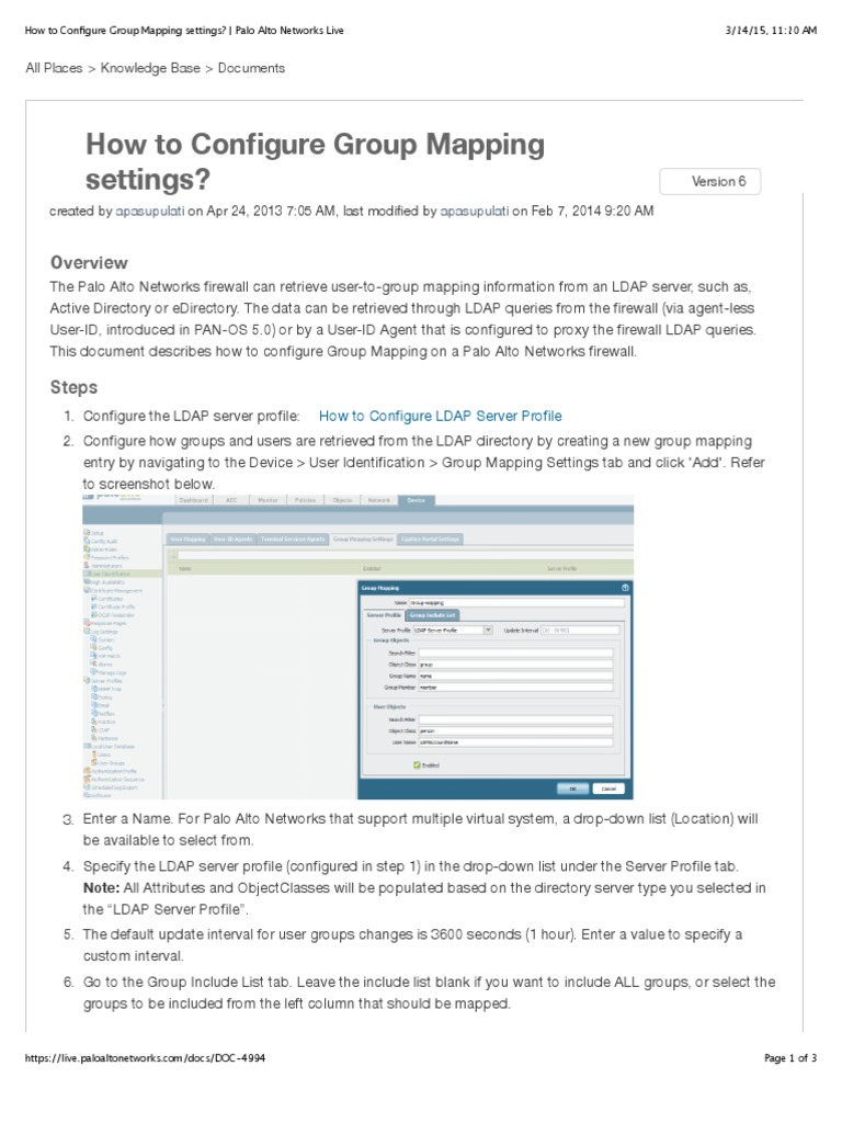 Configuring LDAP Group Mapping in Palo Alto | PDF | Data Management ...