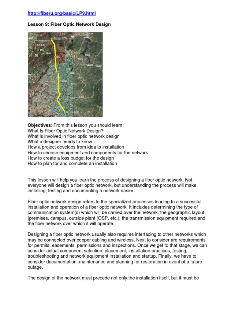 Fiber Optic Network Design PDF Optical Fiber Quiz