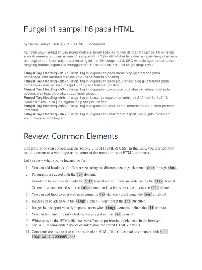 Belajar HTML Dan Css | PDF | Elemen HTML | Standar Web