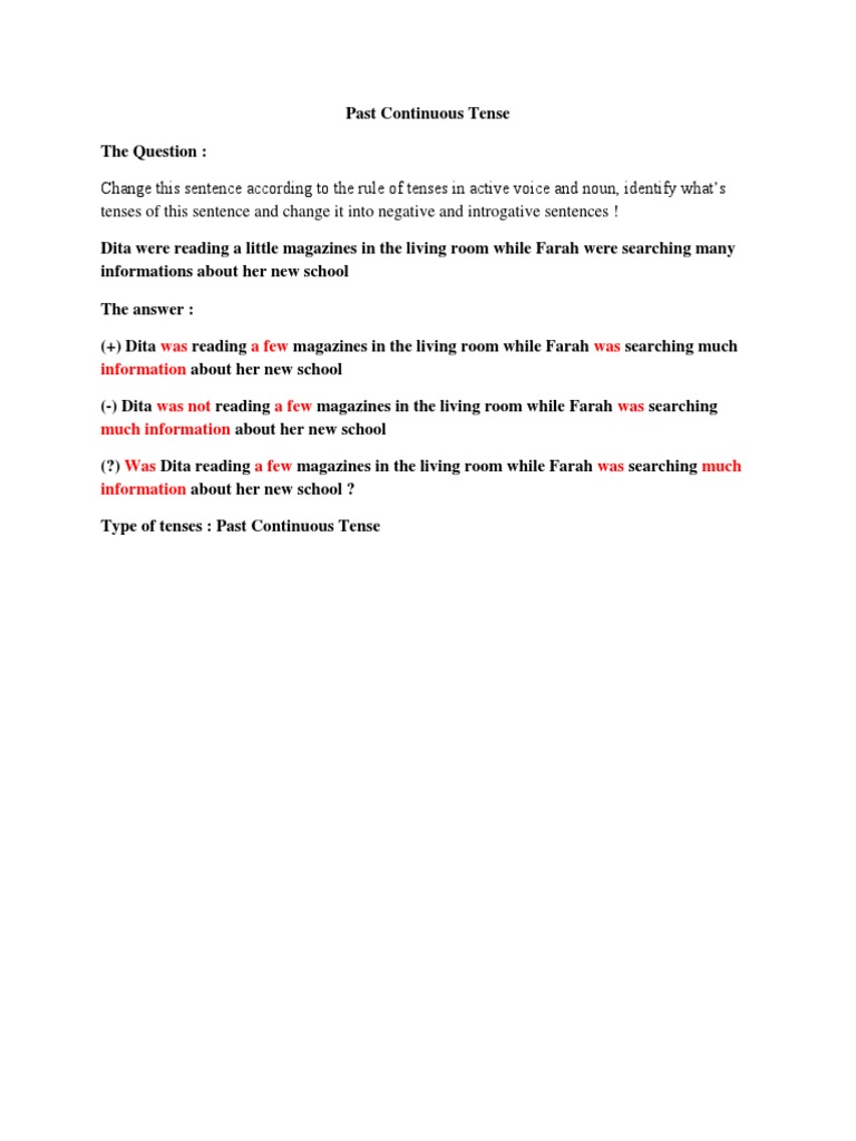 Understanding Past Continuous Tense | PDF