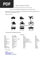 Means of Transport Vocabulary