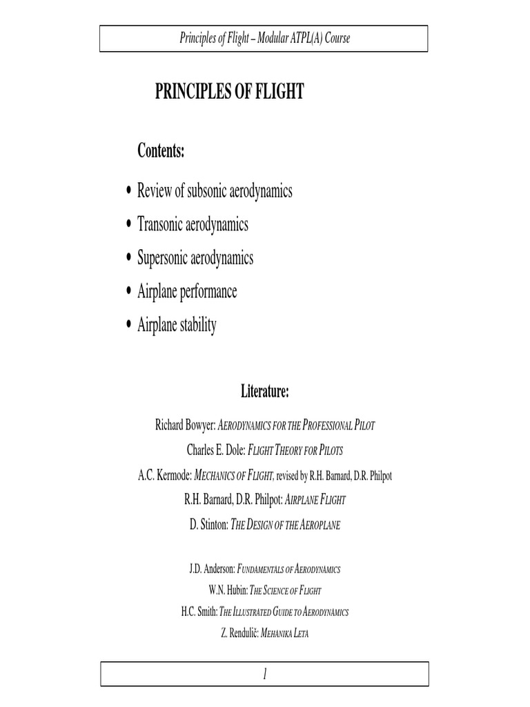 Principles Of Flight PDF PDF