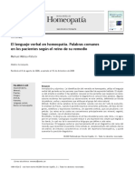 El Lenguaje Verbal en Homeopatia. Palabras Comunes en Los Pacientes Según El Reino de Su Remedio REVISTA MEDICA DE HOMEOPATIA 11 PDF