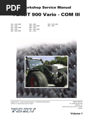 Fendt Vario 936 Service Manual 1 4 Biodiesel Diesel Fuel