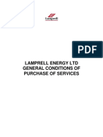 Lamprell Energy LTD General Conditions of Purchase of Services